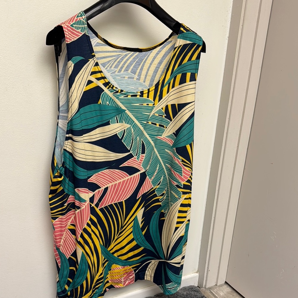 Men’s fresh hoods Tropical Print Sleeveless Top XL